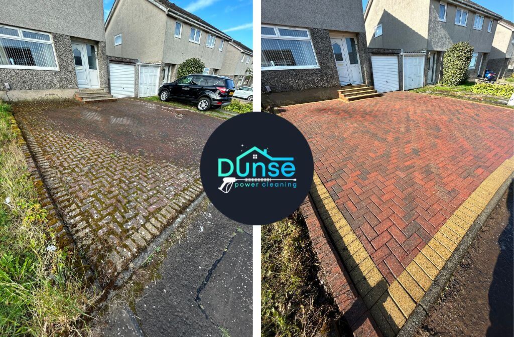 Driveway Before and After by Dunse Power Cleaning